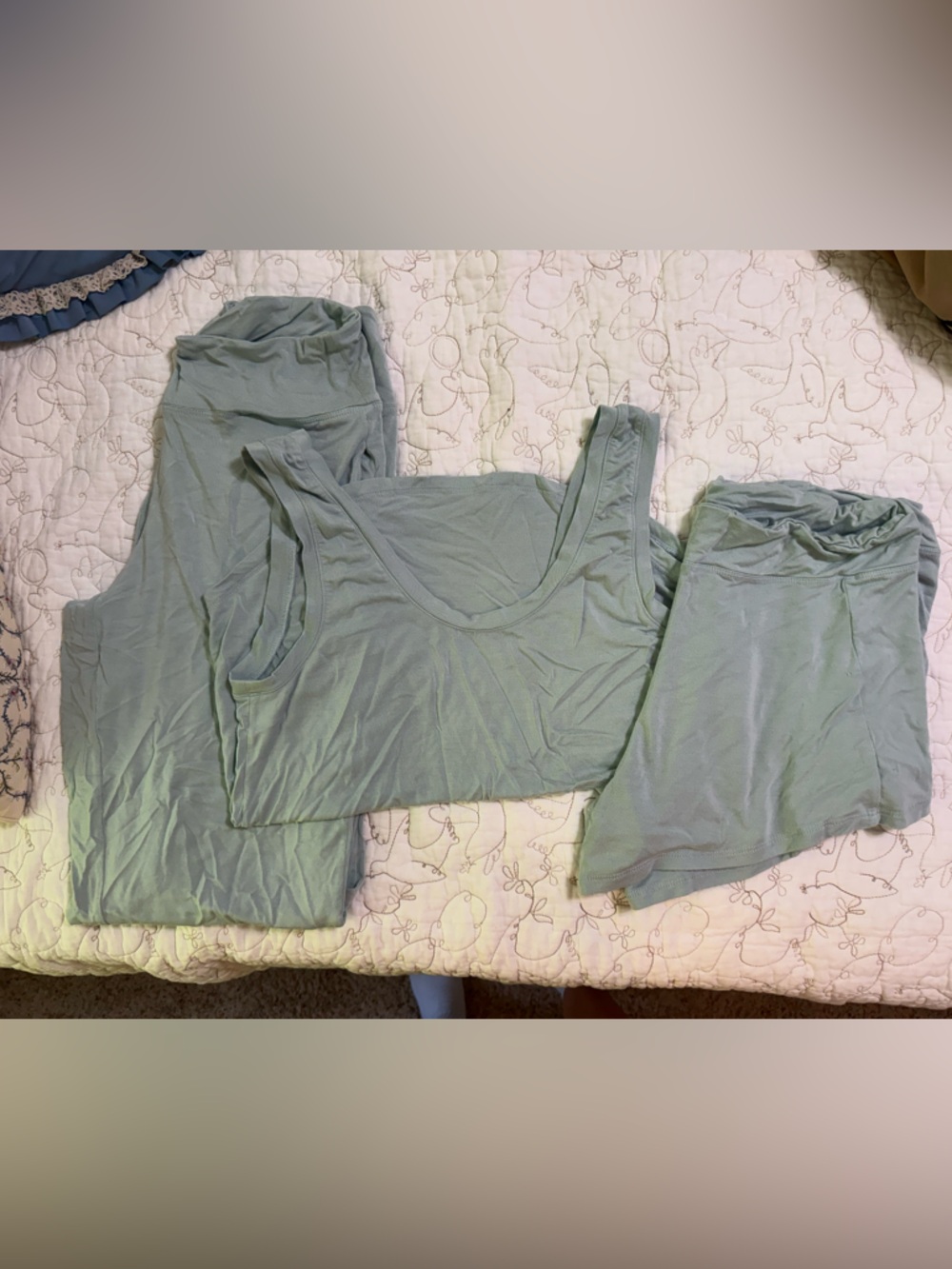Women’s Soft Tank, Shorts, and Pants Sleep Set - Sage Green